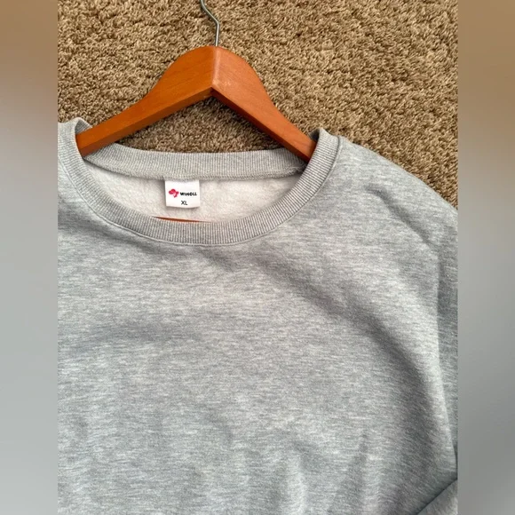 Women's Gray Sweatshirt with Pink Stripes - Picture 2 of 4